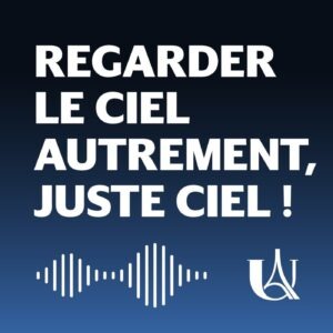 Vignette bleue avec le symbol de l'audio, le logo abrégé de l'Université Paris Cité et le titre :